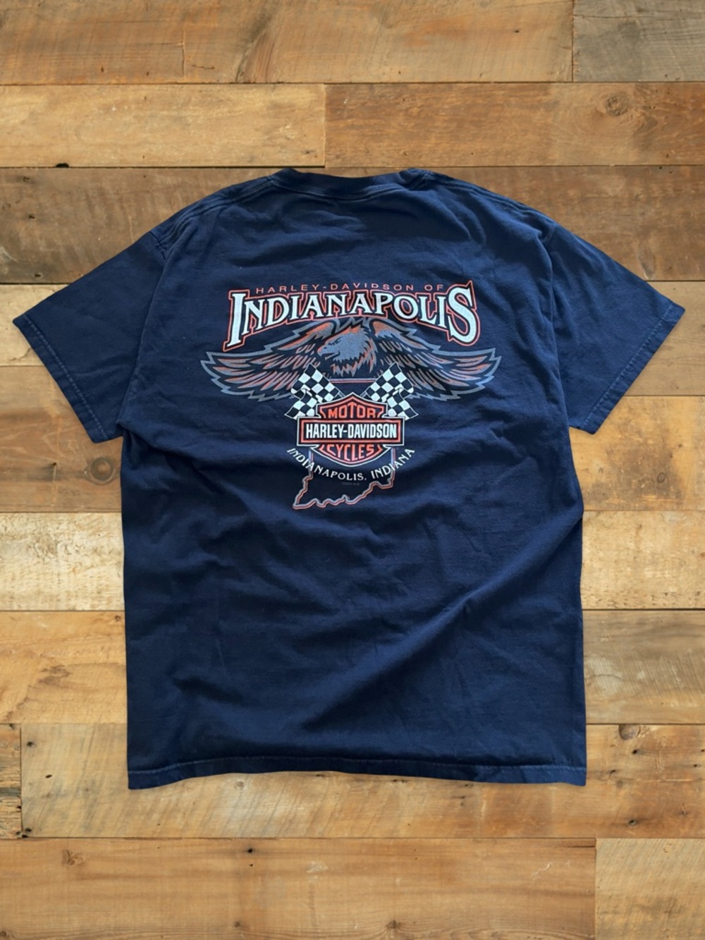 2004 Harley Davidson Indianapolis Tee “Bad to the Bone” | Pocket Tee, Tagged L - Picture 6 of 10